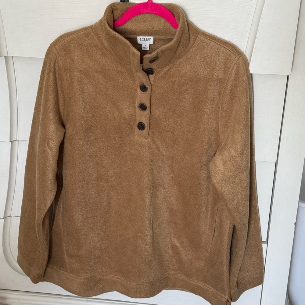 JCREW NWT Camel color fleece pullover!